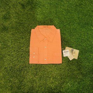 Men's Short Fin XL Peach Button Up Shirt NEW!